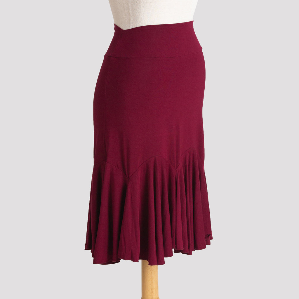 Flare Skirt in Burgundy