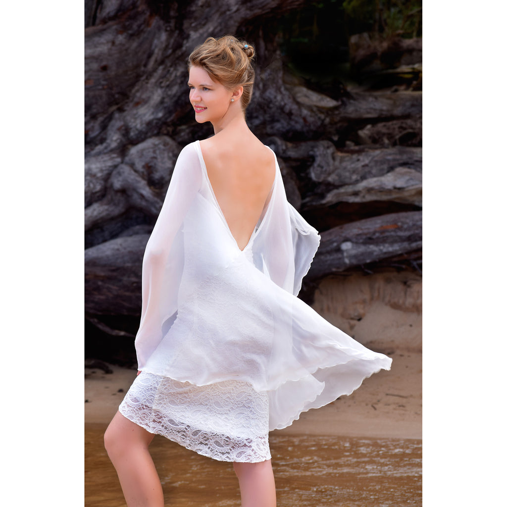Lace Kiana Dress in White Lace