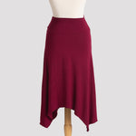 Long Handkerchief Skirt in Burgundy