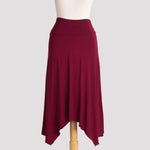 Long Handkerchief Skirt in Burgundy