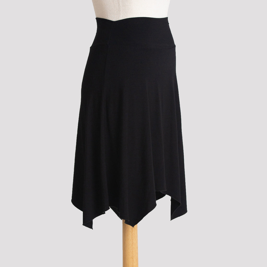 Short Handkerchief Skirt in Black
